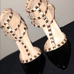 Brand new black with studs heels